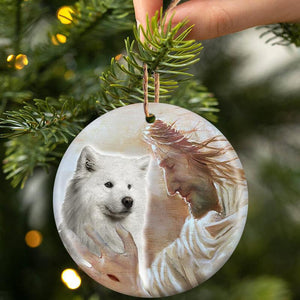 New Release -Samoyed With God Porcelain/Ceramic Ornament