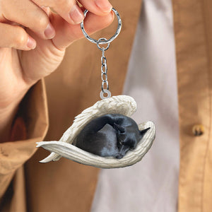 Schipperke1 Sleeping Angel Acrylic Keychain