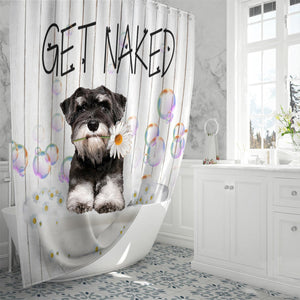 Schnauzer Get Naked Daisy Shower Curtain