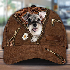 Schnauzer Holding Daisy Unisex Cap