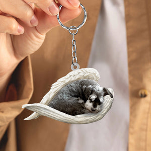 Schnauzer_Sleeping Angel Acrylic Keychain
