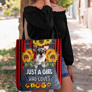 Schnauzer-Just A Girl Who Loves Dog Tote Bag