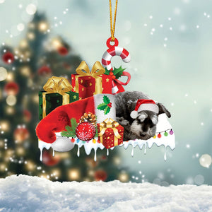 Schnauzer Merry Christmas Hanging Ornament-0211