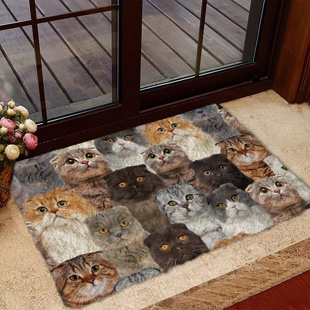 A Bunch Of Scottish Fold Cats Doormat