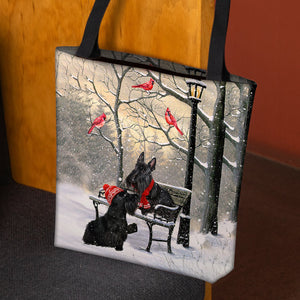 Scottish Terrier Hello Christmas/Winter/New Year Tote Bag