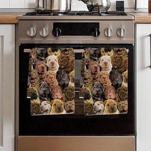 A Bunch Of Shar Peis Kitchen Towel