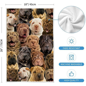 A Bunch Of Shar Peis Kitchen Towel