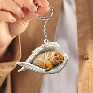 Shar pei Sleeping Angel Acrylic Keychain