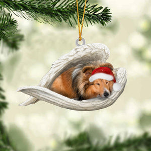 Sheltie Sleeping Angel Christmas Ornament