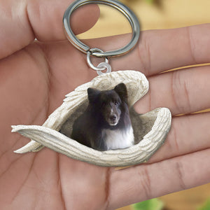 Sheltie1 Sleeping Angel Acrylic Keychain