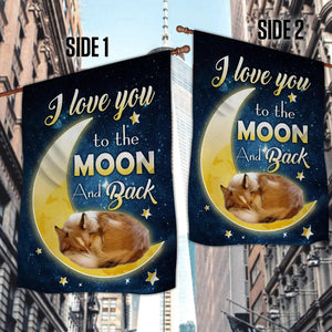 Shetland Sheepdog I Love You To The Moon And Back Garden Flag