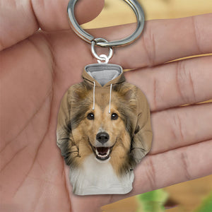 Shetland Sheepdog 3D Graphic Hoodie Acrylic Keychain