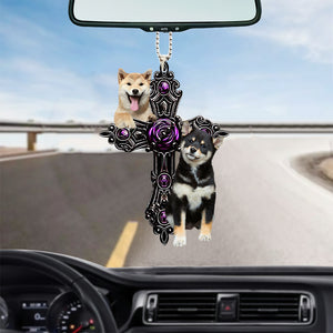 Shiba Inu Pray For God Car Hanging Ornament