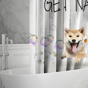 Shiba Inu06 Get Naked Daisy Shower Curtain