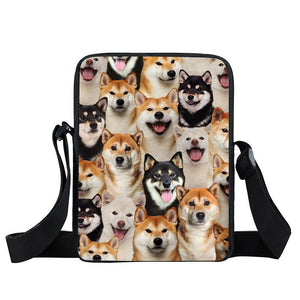 A Bunch Of Shiba Inus Oxford Cloth Zipped Messenger Bag