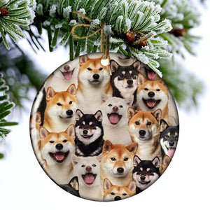 A Bunch Of Shiba Inus Porcelain/Ceramic Ornament