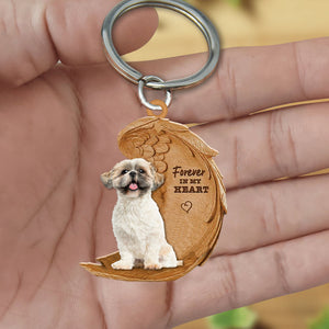 Shih Tzu In My Heart Flat Acrylic Keychain