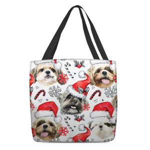 Shih Tzu Merry Christmas Tote Bag