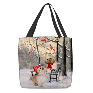 Shih Tzu Hello Christmas/Winter/New Year Tote Bag