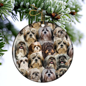A Bunch Of Shih Tzus Porcelain/Ceramic Ornament