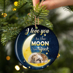 Shih Tzu I Love You To The Moon And Back Porcelain/Ceramic Ornament