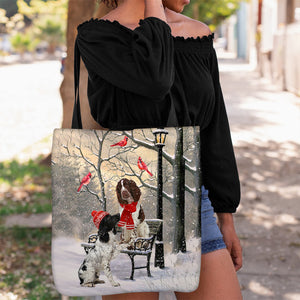 English springer spaniel Hello Christmas/Winter/New Year Tote Bag