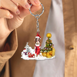 Springer Spaniel 02Early Merry Christma Acrylic Keychain