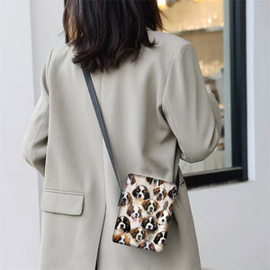 A Bunch Of St. Bernards Oxford Cloth Zipped Messenger Bag