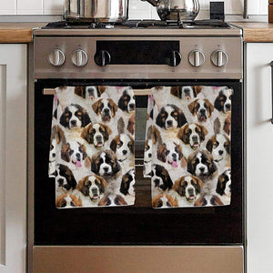A Bunch Of St. Bernards Kitchen Towel