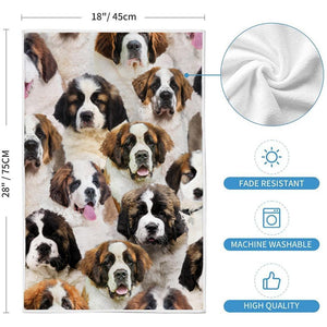 A Bunch Of St. Bernards Kitchen Towel