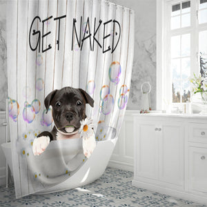 Staffordshire Bull Terrier07 Get Naked Daisy Shower Curtain