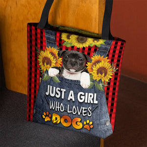 Staffordshire Bull Terrier 2-Just A Girl Who Loves Dog Tote Bag