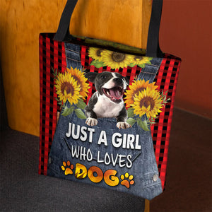 Staffordshire Bull Terrier -Just A Girl Who Loves Dog Tote Bag