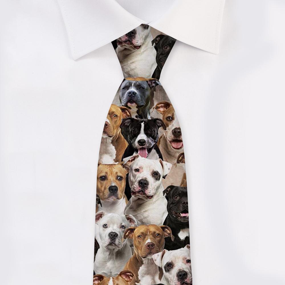 A Bunch Of Staffordshire Bull Terriers Tie For Men/Great Gift Idea For Christmas