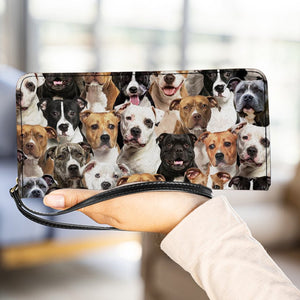 A Bunch Of Staffordshire Bull Terriers Clutch Purse