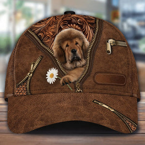 Mastiff Holding Daisy Unisex Cap