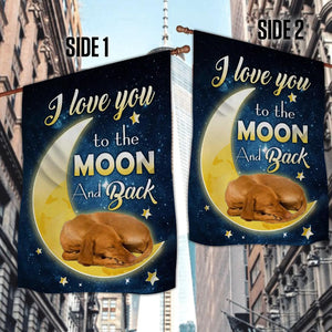 Vizsla I Love You To The Moon And Back Garden Flag
