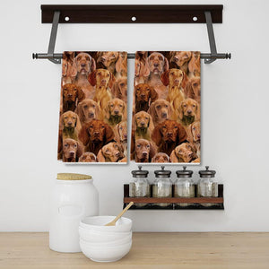 A Bunch Of Vizslas Kitchen Towel