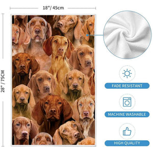 A Bunch Of Vizslas Kitchen Towel