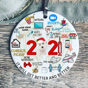 Westie Covid Commemorative Ornament 2021 Christmas Tree Ornaments