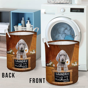 Weimaraner02 Laundry Today Or Naked Tomorrow Laundry Basket