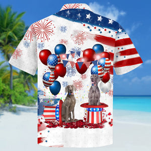Weimaraner03 Independence Day Hawaiian Shirt