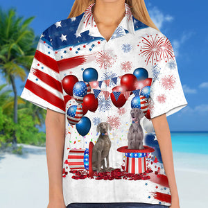Weimaraner03 Independence Day Hawaiian Shirt
