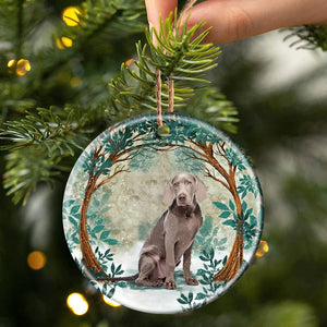 Weimaraner Among Forest Porcelain/Ceramic Ornament