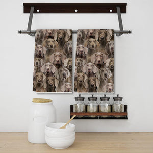 A Bunch Of Weimaraners Kitchen Towel