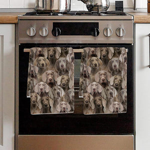 A Bunch Of Weimaraners Kitchen Towel