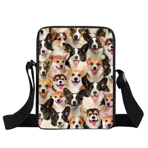 A Bunch Of Welsh Corgies Oxford Cloth Zipped Messenger Bag