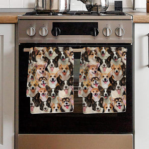 A Bunch Of Welsh Corgis Kitchen Towel