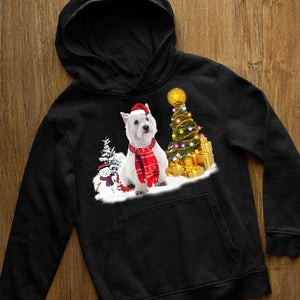 Unisex Merry Christmas West Highland White Terrier /Westies Hoodie