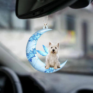 West Highland White Terrier Angel From The Moon Car Hanging Ornament